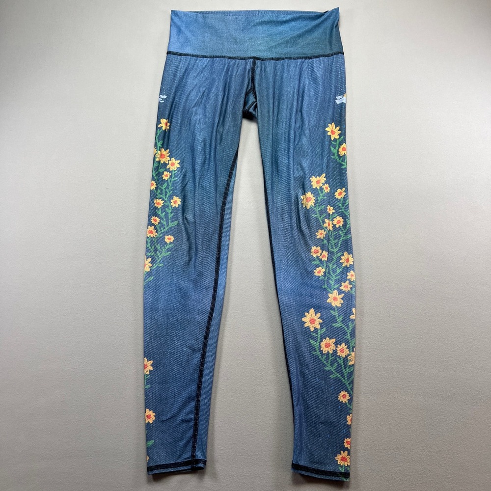 Teeki Woodstock Hot Pants Womens Medium Floral Stretch High Waist Skinny Leg
